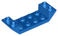 Brick Sloped Inverted 45° 6 x 2 Double with 2 x 4 Recessed in Blue