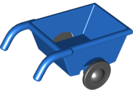 Duplo Wheelbarrow with Thin Black Wheels in Blue