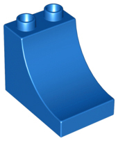 Duplo Brick 2 x 3 x 2 with Curve in Blue