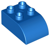 Duplo Brick 2 x 3 with Curved Top in Blue