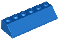 Brick Sloped 45° 2 x 6 in Blue
