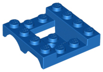 Vehicle Base 4 x 4 x 1 1/3 with Wheel Arches, 2 x 2 Recessed Center and Hole in Blue