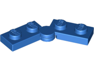 Hinge Plate 1 x 4 Swivel Top / Base - Hollow Clip [Complete Assembly] in Blue