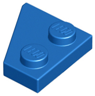 Wedge Plate 2 x 2 Right in Blue