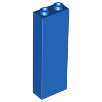 Brick 1 x 2 x 5 with Hollow Studs in Blue