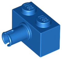 Brick Special 1 x 2 with Pin in Blue
