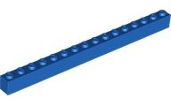 Brick 1 x 16 in Blue