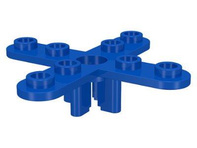 Propeller 4 Blade 5 Diameter with Rounded Ends, Open Hub in Blue