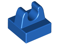 Tile Special 1 x 1 with Clip and Straight Tips in Blue