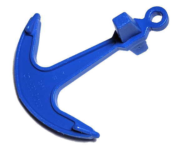 Boat, Anchor - Single Top Hole in Blue