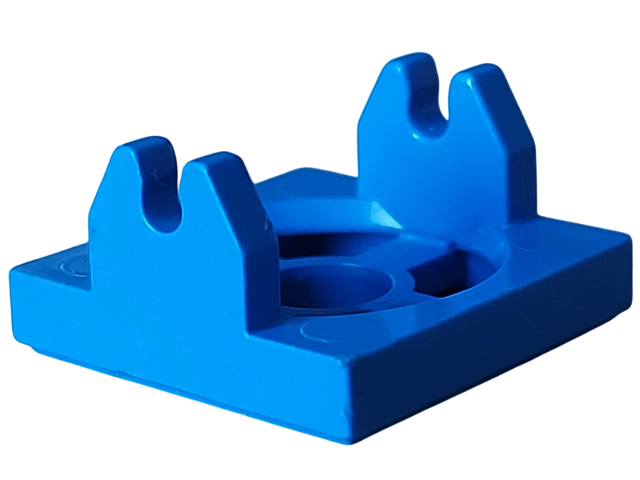 Magnet Holder Tile 2 x 2 - Tall Arms with Shallow Notch in Blue
