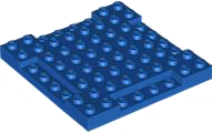 Plate Special 8 x 8 x 2/3 with Four 1 x 4 Recessed Edges in Blue