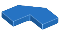 Tile Special 2 x 2 Corner with Cut Corner - Facet in Blue
