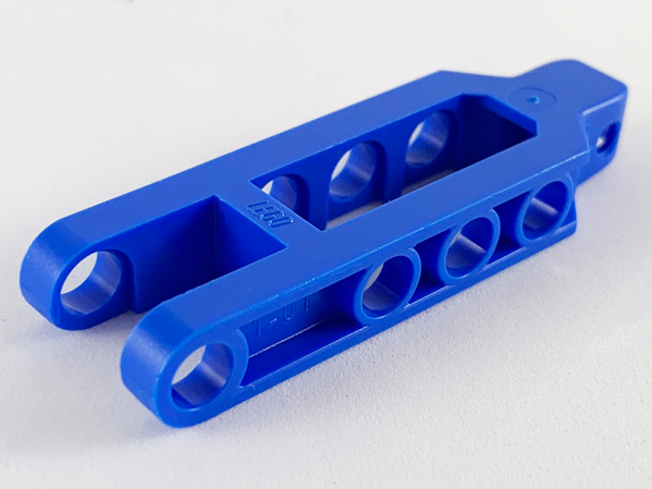 Technic Steering Arm 6.5 x 2 with Towball Socket Squared, Un-Chamfered in Blue