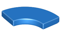 Tile 2 x 2 Curved, Macaroni in Blue