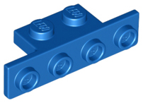 Bracket 1 x 2 - 1 x 4 [Rounded Corners at Bottom, Square Corners at Top] in Blue