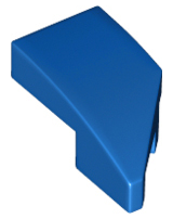 Brick Wedged, Curved 2 x 1 with Stud Notch Left in Blue