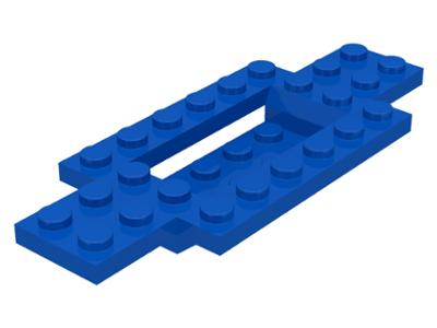 Vehicle Base 4 x 10 x 2/3 with 4 x 2 Recessed Center with Smooth Underside in Blue