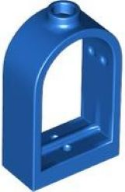 Window 1 x 2 x 2 2/3 with Rounded Top in Blue