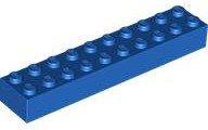 Brick 2 x 10 in Blue