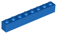 Brick 1 x 8 in Blue