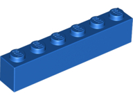 Brick 1 x 6 in Blue