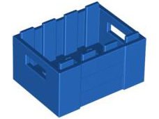 Box / Crate with Handholds 3 x 4 x 1 2/3 in Blue