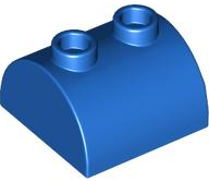 Brick Curved 2 x 2, Two Top Studs in Blue