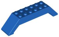 Brick Sloped 45° 10 x 2 x 2 Double in Blue