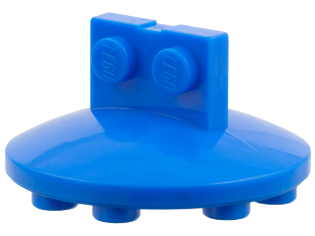 Plate Special 1 x 2 with 4 x 4 disk at 90 degrees in Blue
