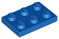 Plate 2 x 3 in Blue