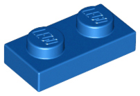 Plate 1 x 2 in Blue
