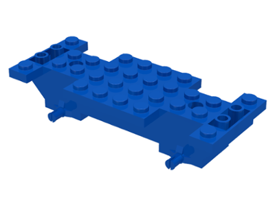 Vehicle Base 4 x 10 x 1 2/3, Inverted Slope Double, 1 x 2 Cutouts in Blue