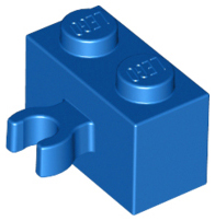 Brick Special 1 x 2 with Vertical Clip [Open O Clip] in Blue