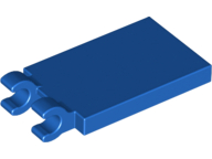Tile Special 2 x 3 with 2 Clips [Thick Open O Clips] in Blue