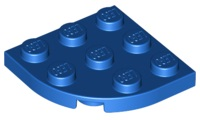 Plate Round Corner 3 x 3 in Blue