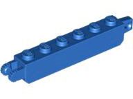 Hinge Brick 1 x 6 Locking with 1 Finger Vertical End and 2 Fingers Vertical End, 9 Teeth in Blue