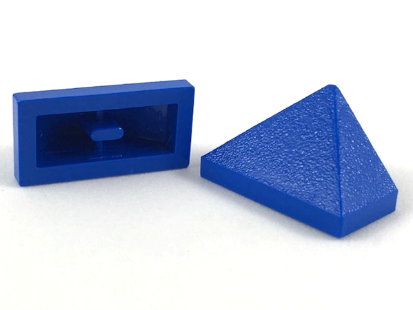 Brick Sloped 45° 2 x 1 Triple with Ovoid Bottom Pin in Blue