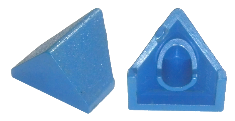 Brick Sloped 45° 2 x 1 Double / Inverted with Bottom Tube in Blue