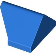Brick Sloped 45° 2 x 1 Double / Inverted with Hollow Bottom in Blue