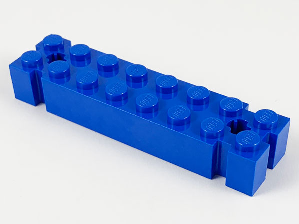 Brick Special 2 x 8 with Axle Hole and Grooves at each End in Blue