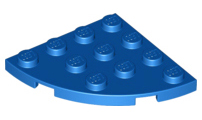 Plate Round Corner 4 x 4 in Blue