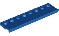 Plate Special 2 x 8 with Door Rail in Blue