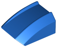 Brick Curved 2 x 2 with Lip, No Studs in Blue