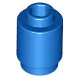 Brick Round 1 x 1 Open Stud in Blue
