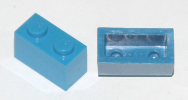 Brick 1 x 2 without Bottom Tube in Blue