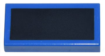 Tile 1 x 2 with Black Surface print in Blue