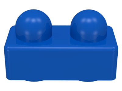 Primo Brick 1 x 2 in Blue