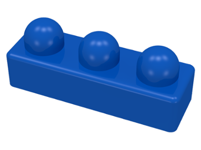 Primo Brick 1 x 3 in Blue