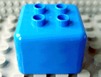 Primo Brick 1 x 1 x 1 with Four Duplo Studs in Blue